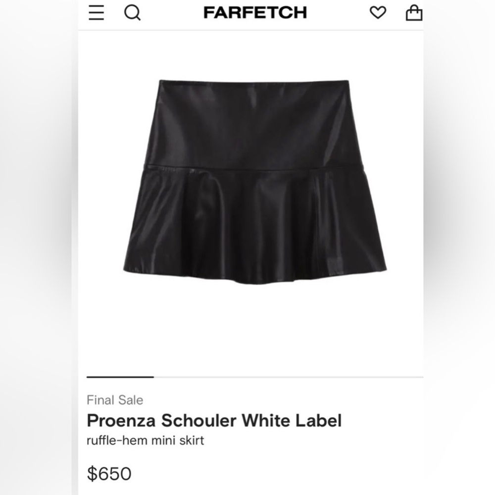 Proenza Schouler White Label 100% Lambskin Ruffle Skirt